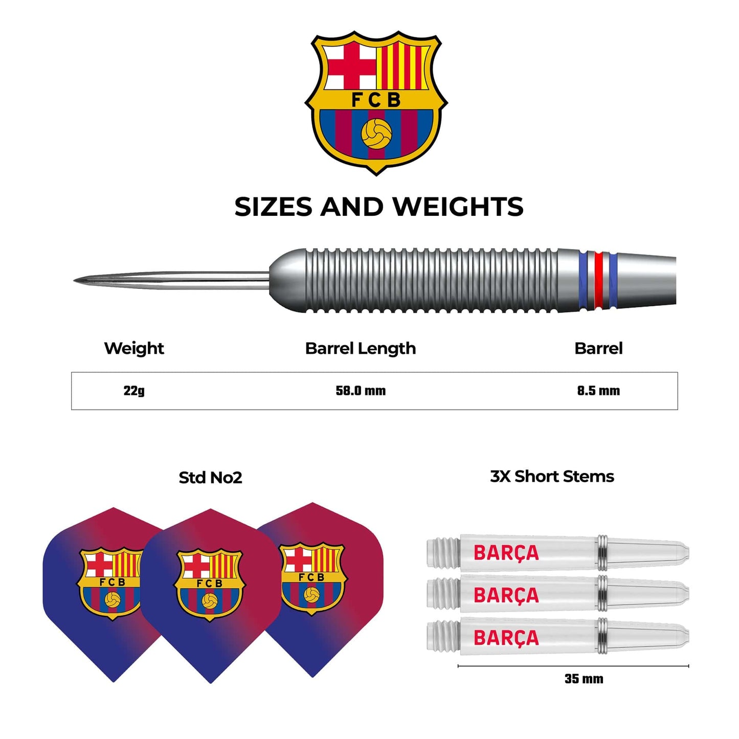 Barcelona FC Darts Gift Set Steel Tip