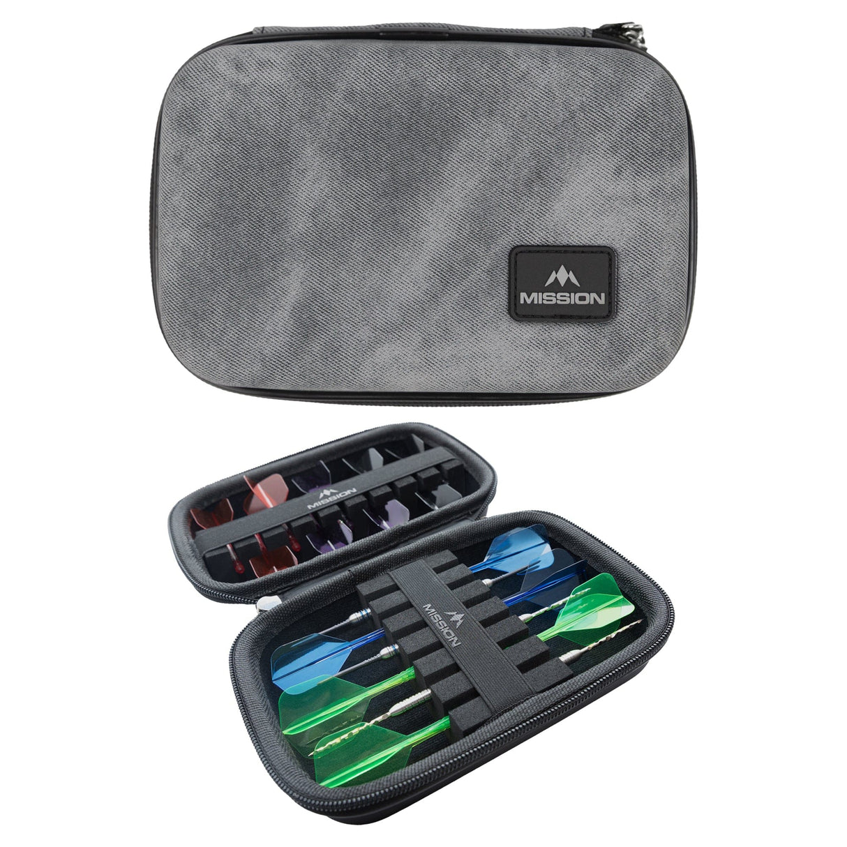 Mission Force 90 Dart Case - EVA Moulded Wallet - Limited Edition - Large - Grey Denim