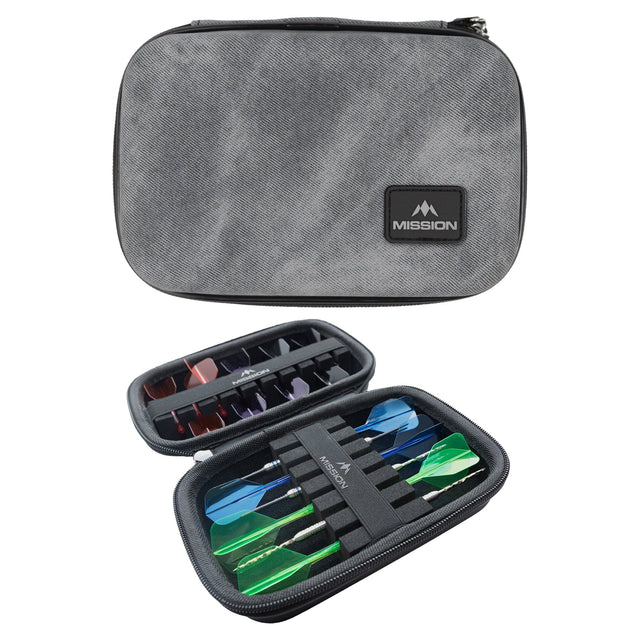 Mission Force 90 Dart Case - EVA Moulded Wallet - Limited Edition - Large - Grey Denim