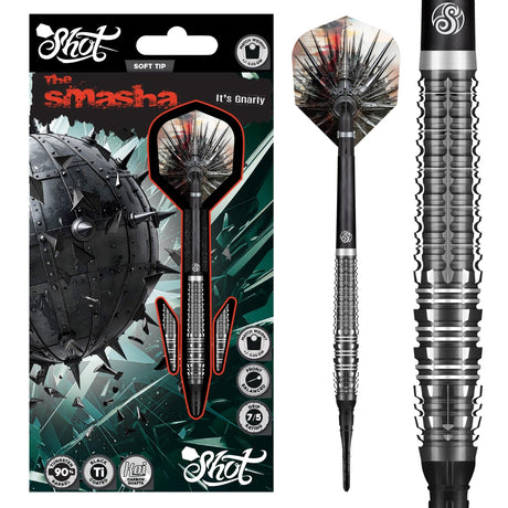 Shot Gnarly Darts - Soft Tip - 90% Tungsten - Smasha 20g