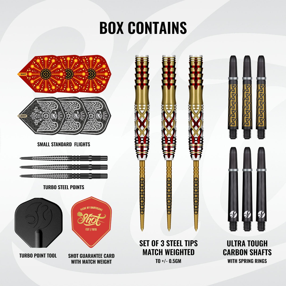 Shot Goths Darts -Steel Tip - 95% Tungsten - Alaric