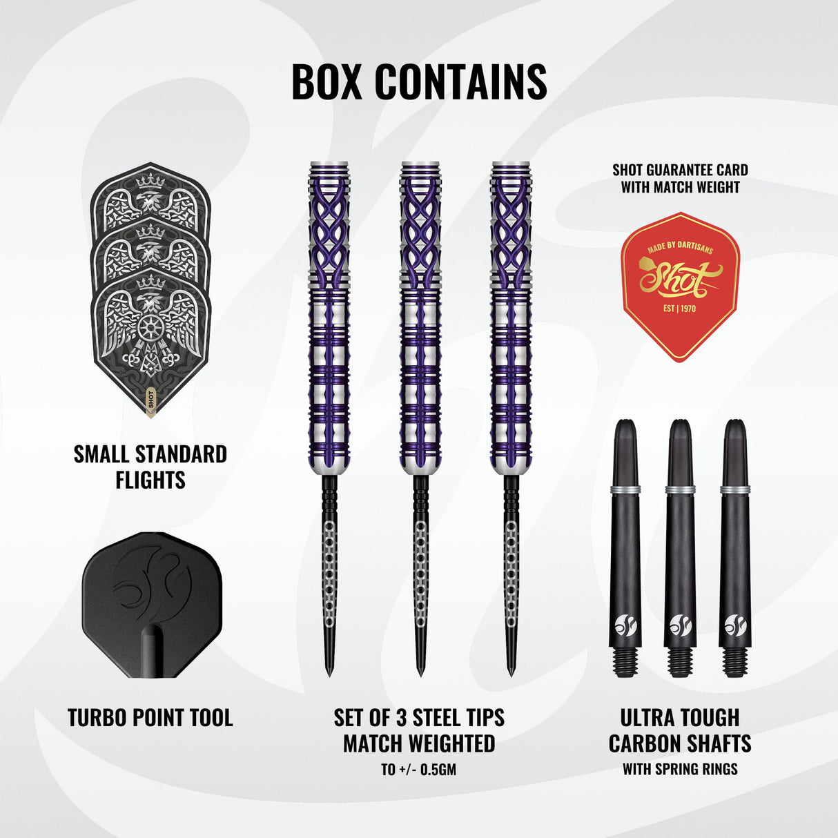 Shot Goths Darts -Steel Tip - 90% Tungsten - Visara