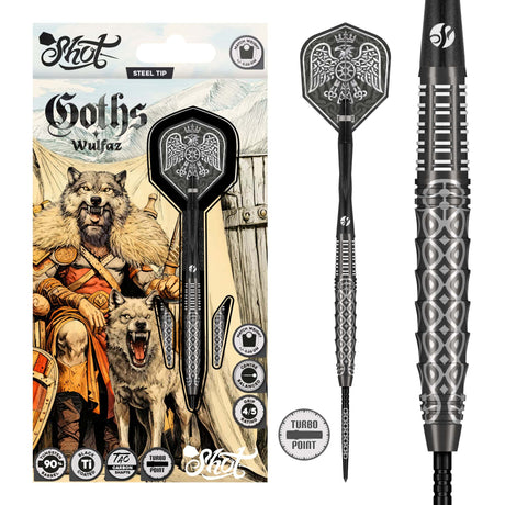 Shot Goths Darts -Steel Tip - 90% Tungsten - Wulfaz