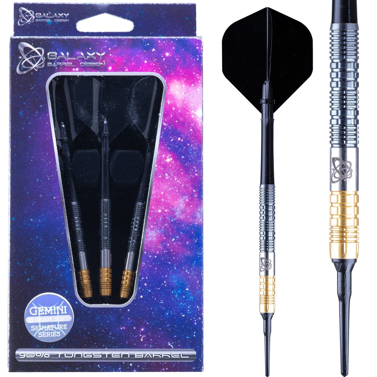 Galaxy Gemini Darts - Soft Tip - 90% Tungsten - 18g