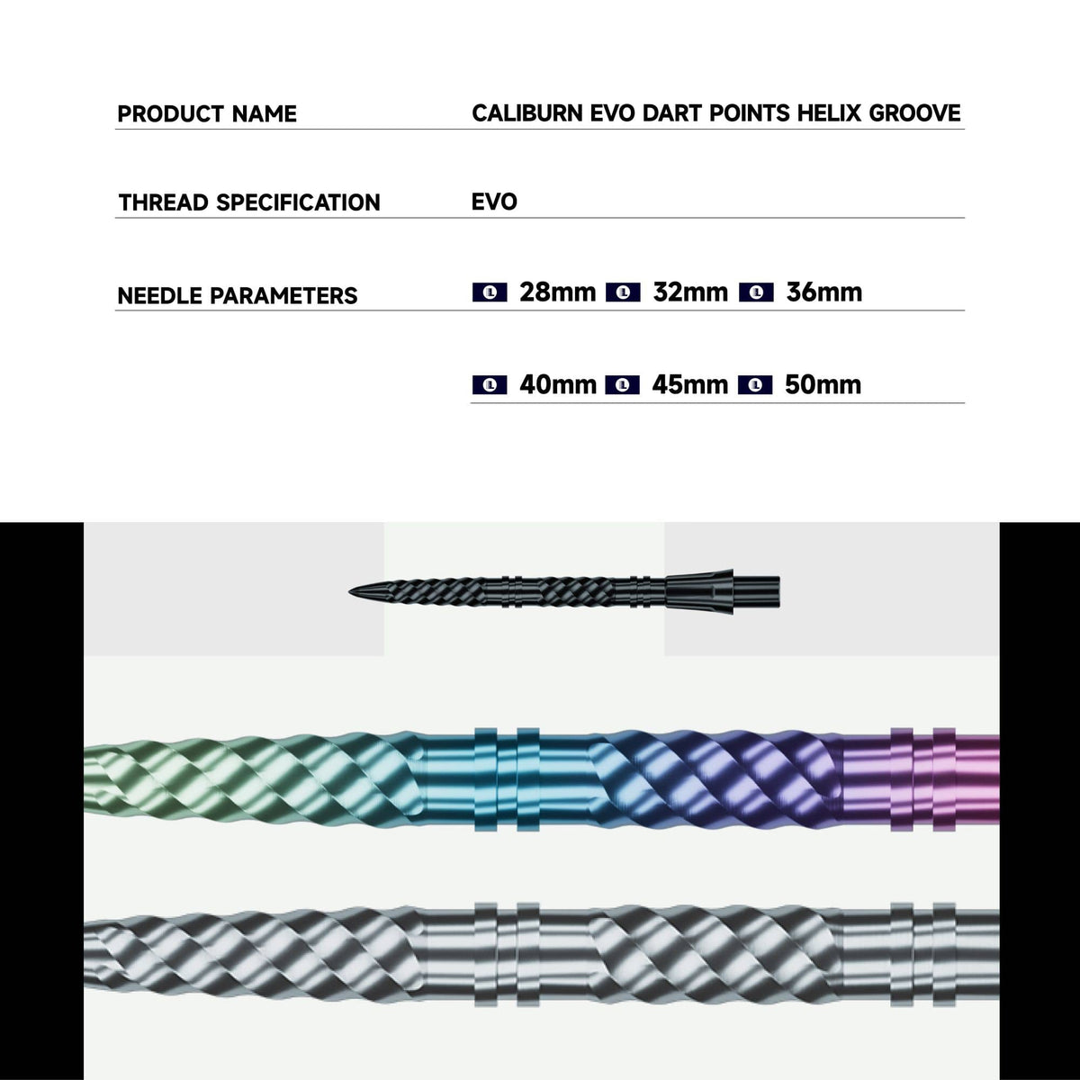 Caliburn EVO Dart Points - Helix Groove