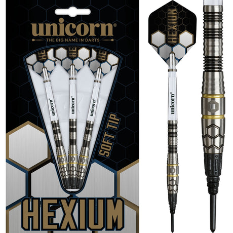 Unicorn Hexium Darts - Soft Tip - 90% Tungsten - Style 1 22g