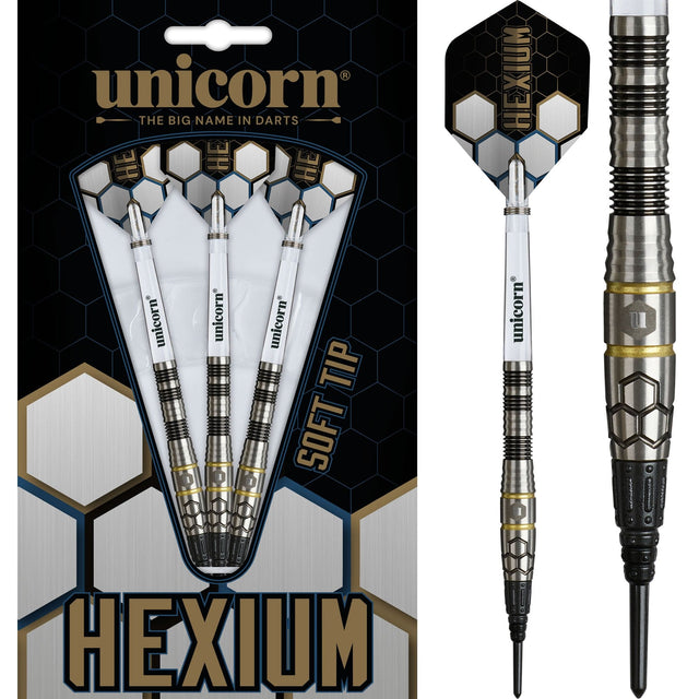 Unicorn Hexium Darts - Soft Tip - 90% Tungsten - Style 1 22g