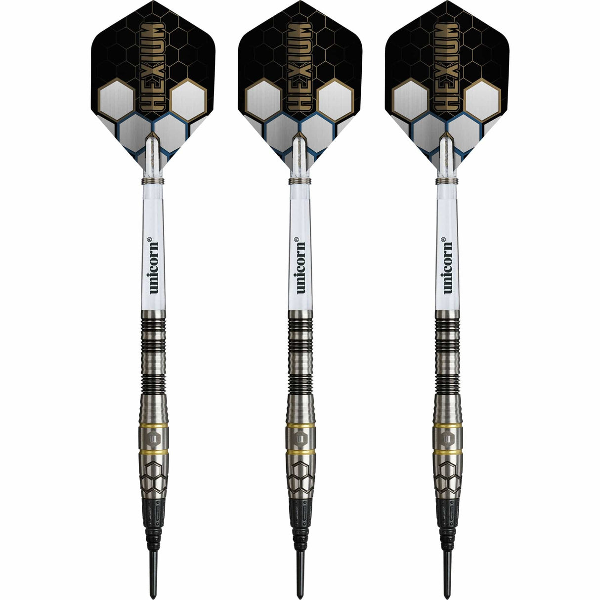 Unicorn Hexium Darts - Soft Tip - 90% Tungsten - Style 1 22g