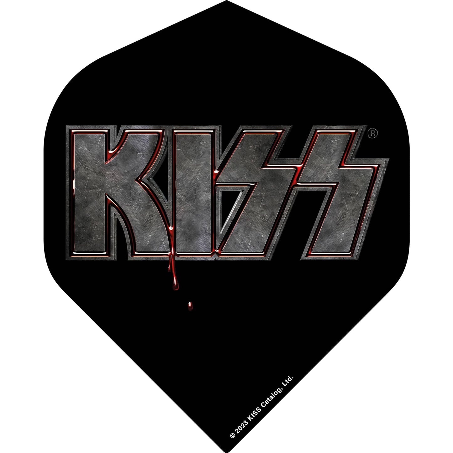 Kiss Dart Flights - Official Licensed - 100 Micron - No2 - Std - F1 - Black - Blood Logo