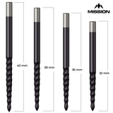 *Mission Lunar FS Dart Points - Spare Points - Rough Cut - Black