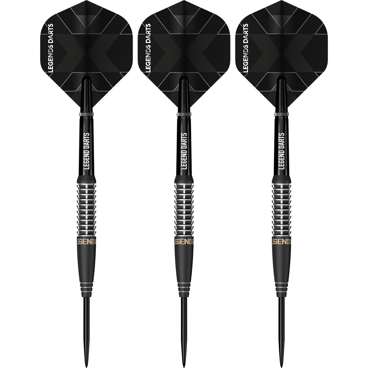Legend Darts - Steel Tip - Revolution Series - B22 - Black - Shark Ring & Milled Cut