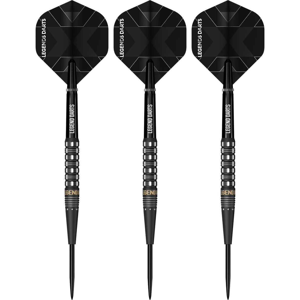 Legend Darts - Steel Tip - Revolution Series-  B23 - Black - Front Taper Ring & Milled Cut