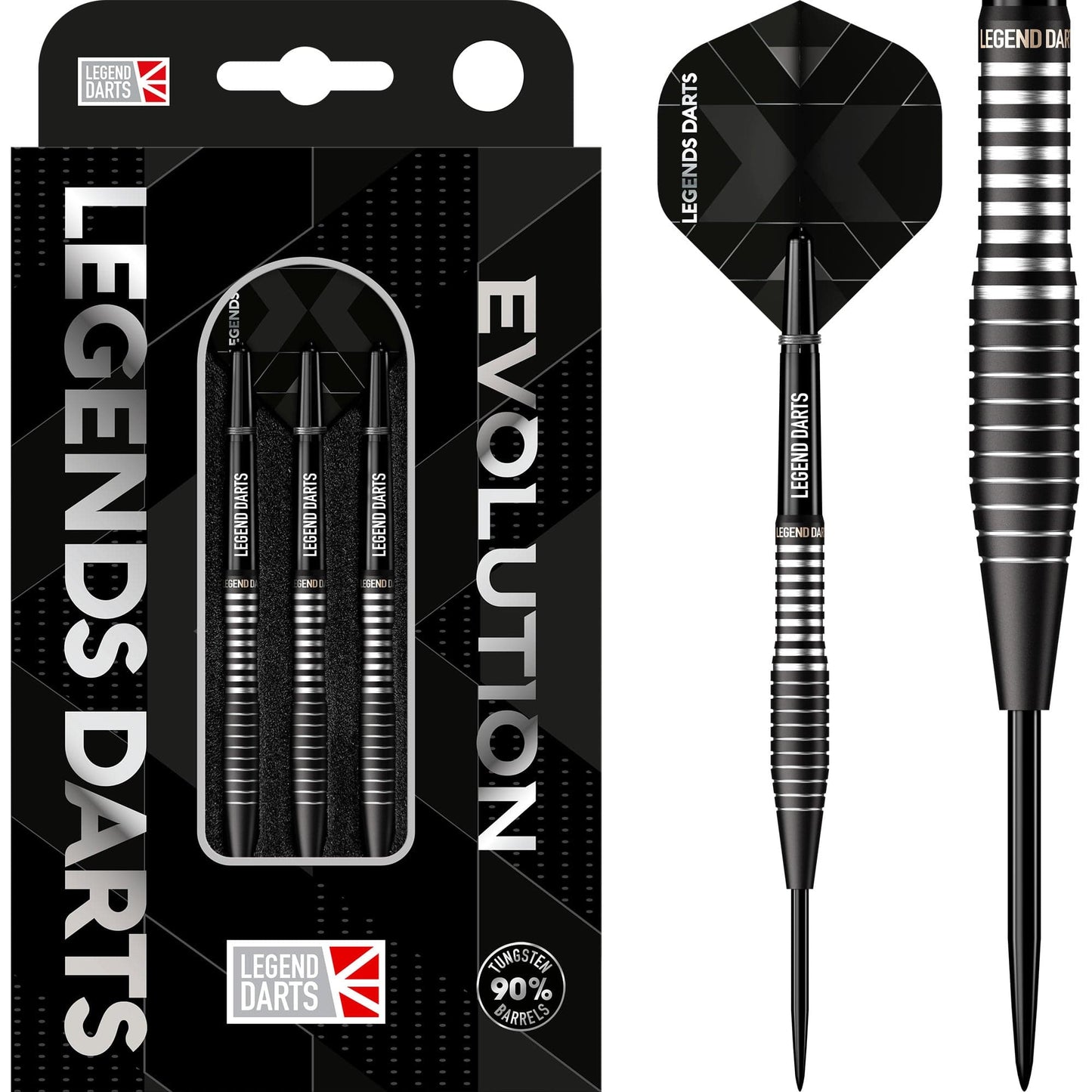 Legend Darts - Steel Tip - Evolution Series - B04 - Black - Torpedo 22g