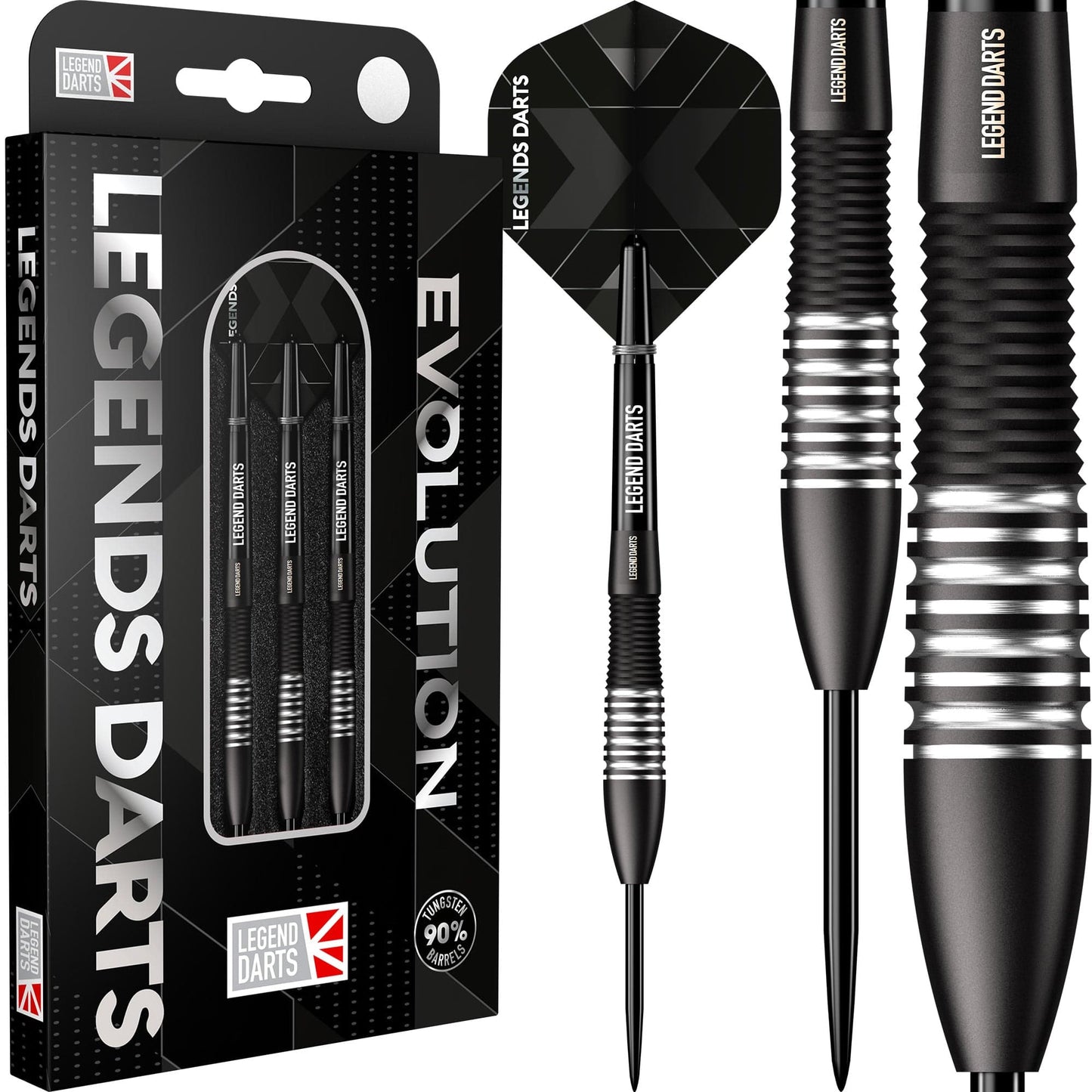 Legend Darts - Steel Tip - Evolution Series - B05 - Black - Bullet Shark