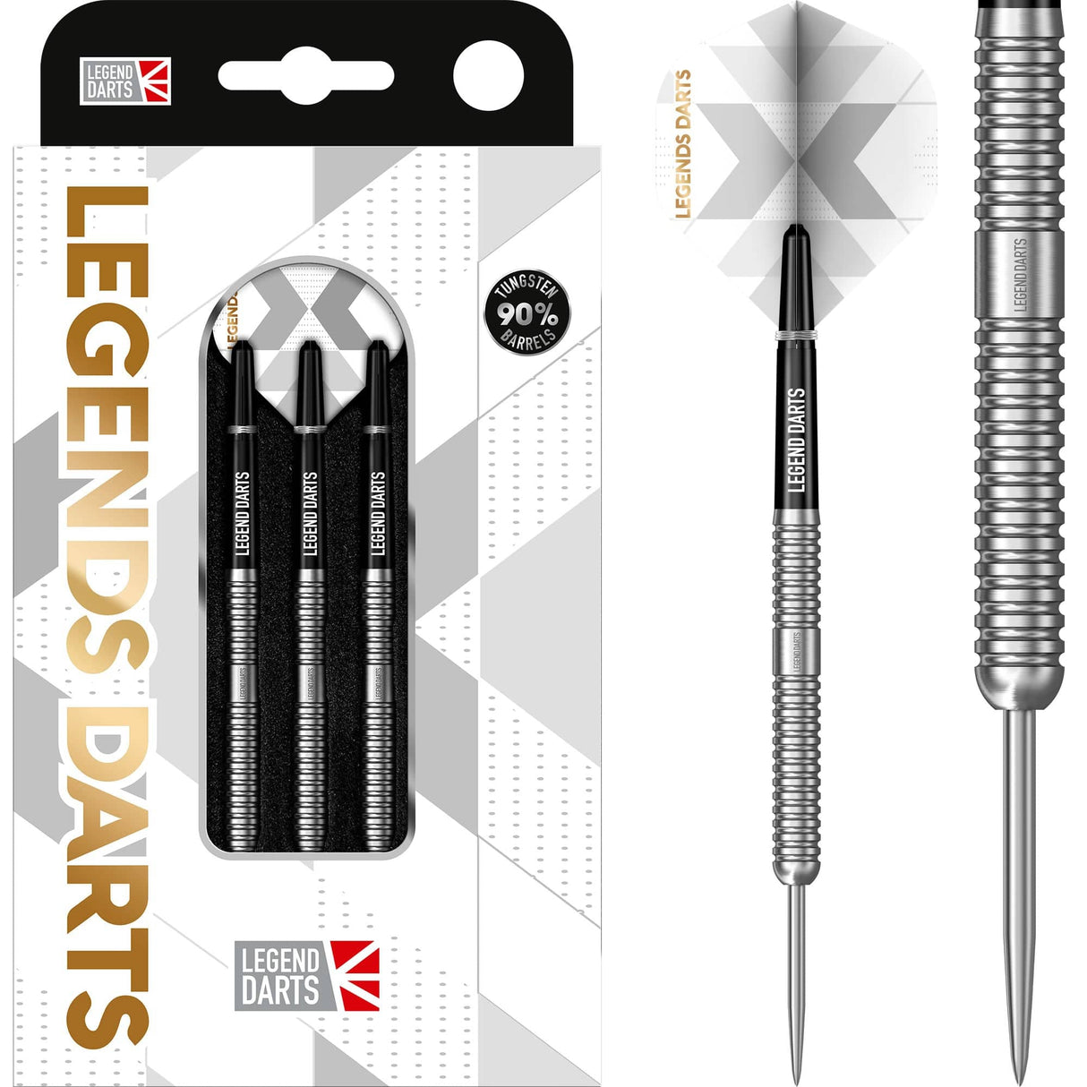 Legend Darts - Steel Tip - 90% Tungsten - Pro Series - V19 - Ringed 22g
