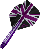 Mission Alliance Black No2 Dart Flights Combo With Griplock Shafts Purple / Short