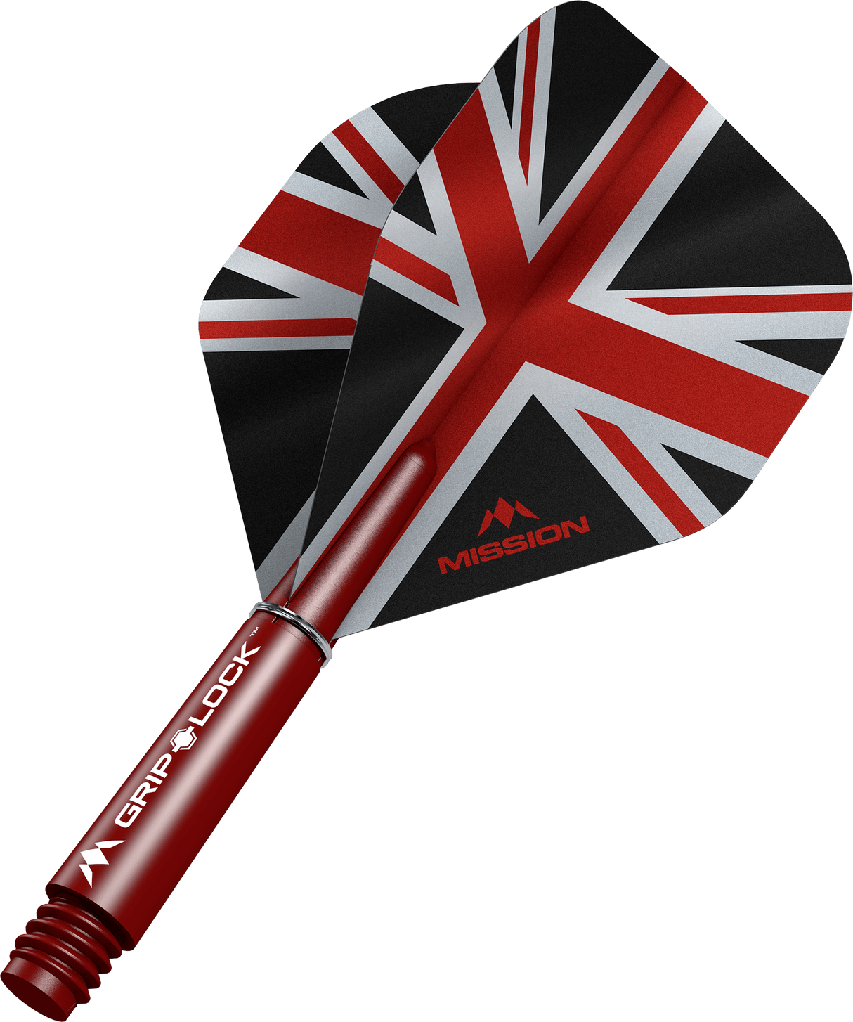 Mission Alliance Black No2 Dart Flights Combo With Griplock Shafts Red / Short