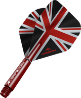 Mission Alliance Black No2 Dart Flights Combo With Griplock Shafts Red / Short