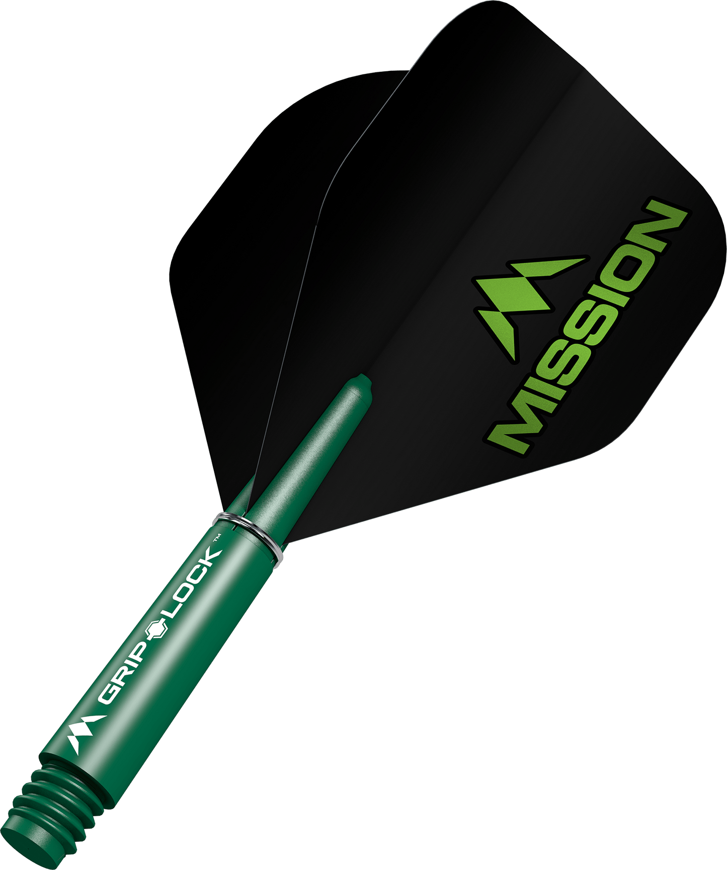 Mission Logo No2 Dart Flights Combo With Griplock Shafts Green / Short