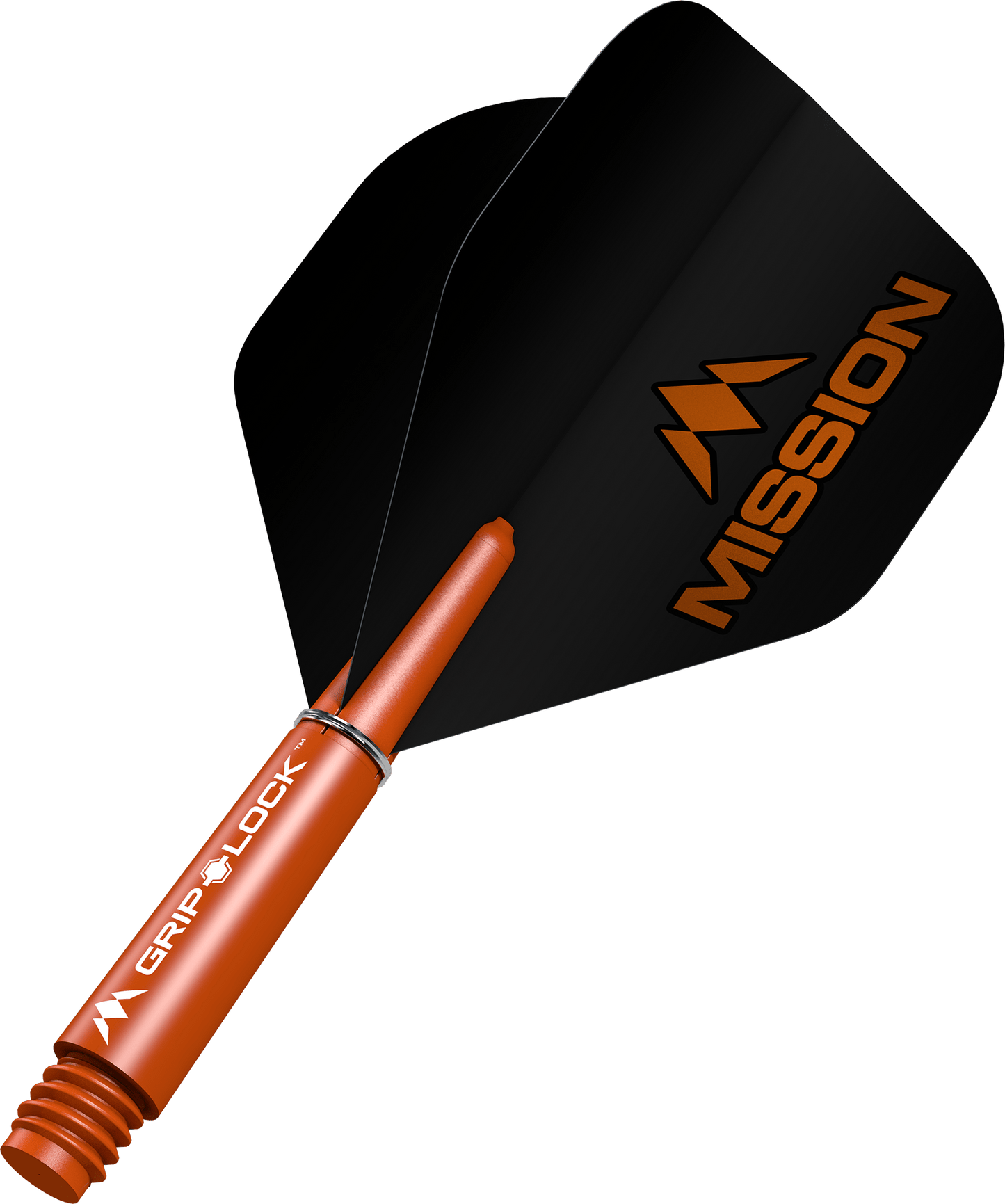 Mission Logo No2 Dart Flights Combo With Griplock Shafts Orange / Short