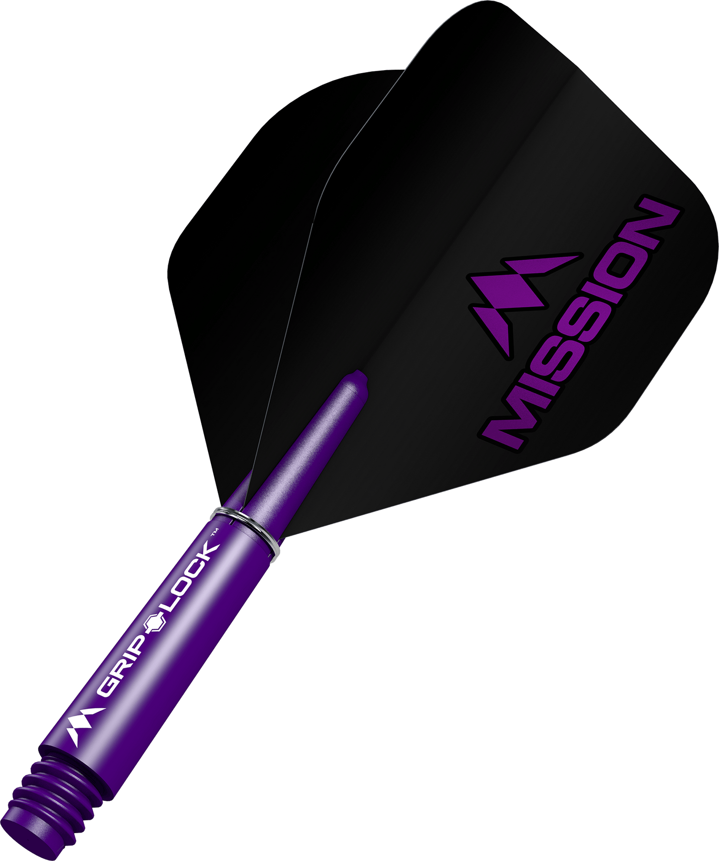 Mission Logo No2 Dart Flights Combo With Griplock Shafts Purple / Short