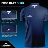 Mission Darts - EXOS Cool - Dart Shirt - Navy Blue