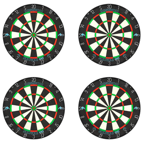 Mission Samurai Infinity Dartboard - Professional Dartboard - Pack of 4