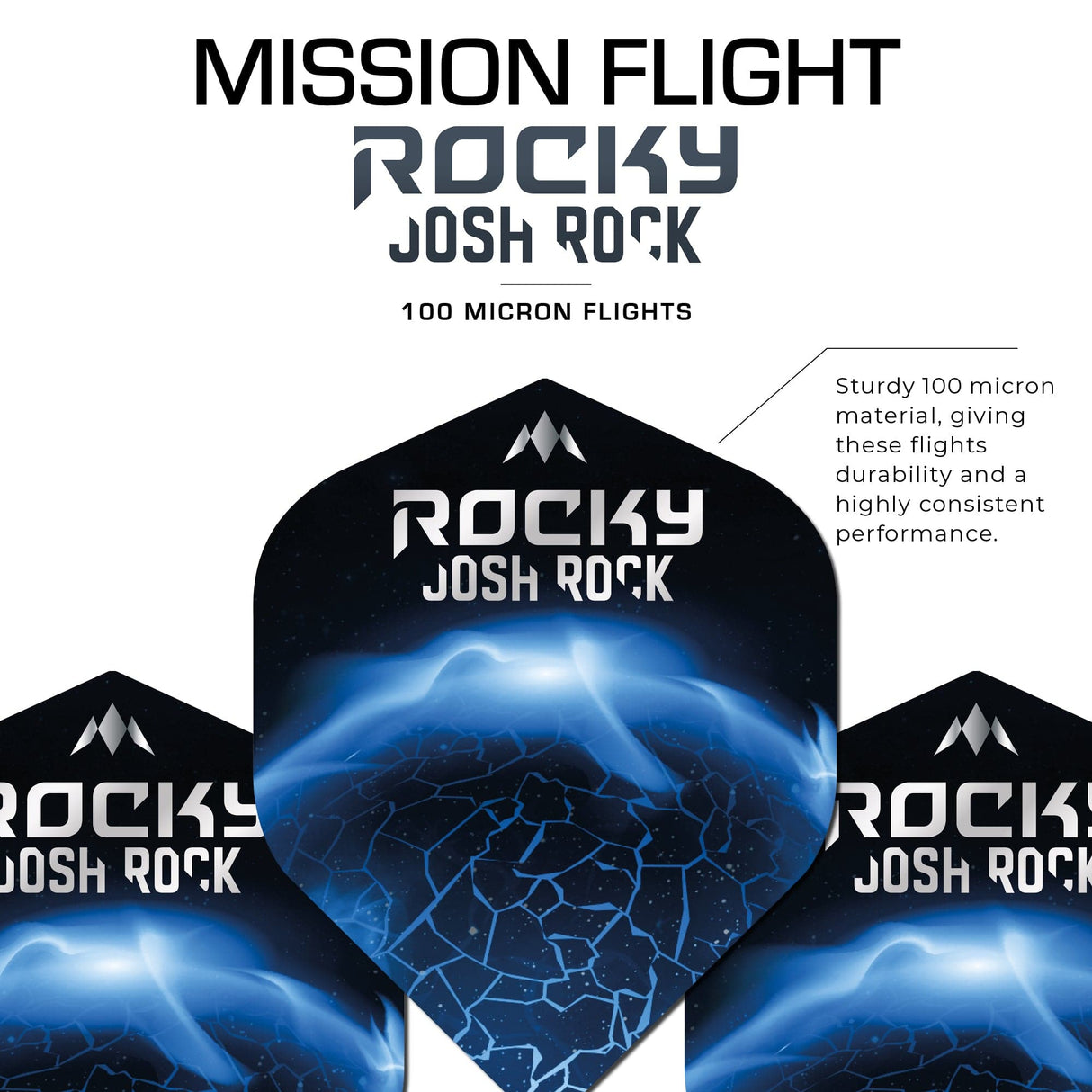 *Mission Solo Dart Flights - 100 Micron - No2 - Std - Josh Rock - Rocky