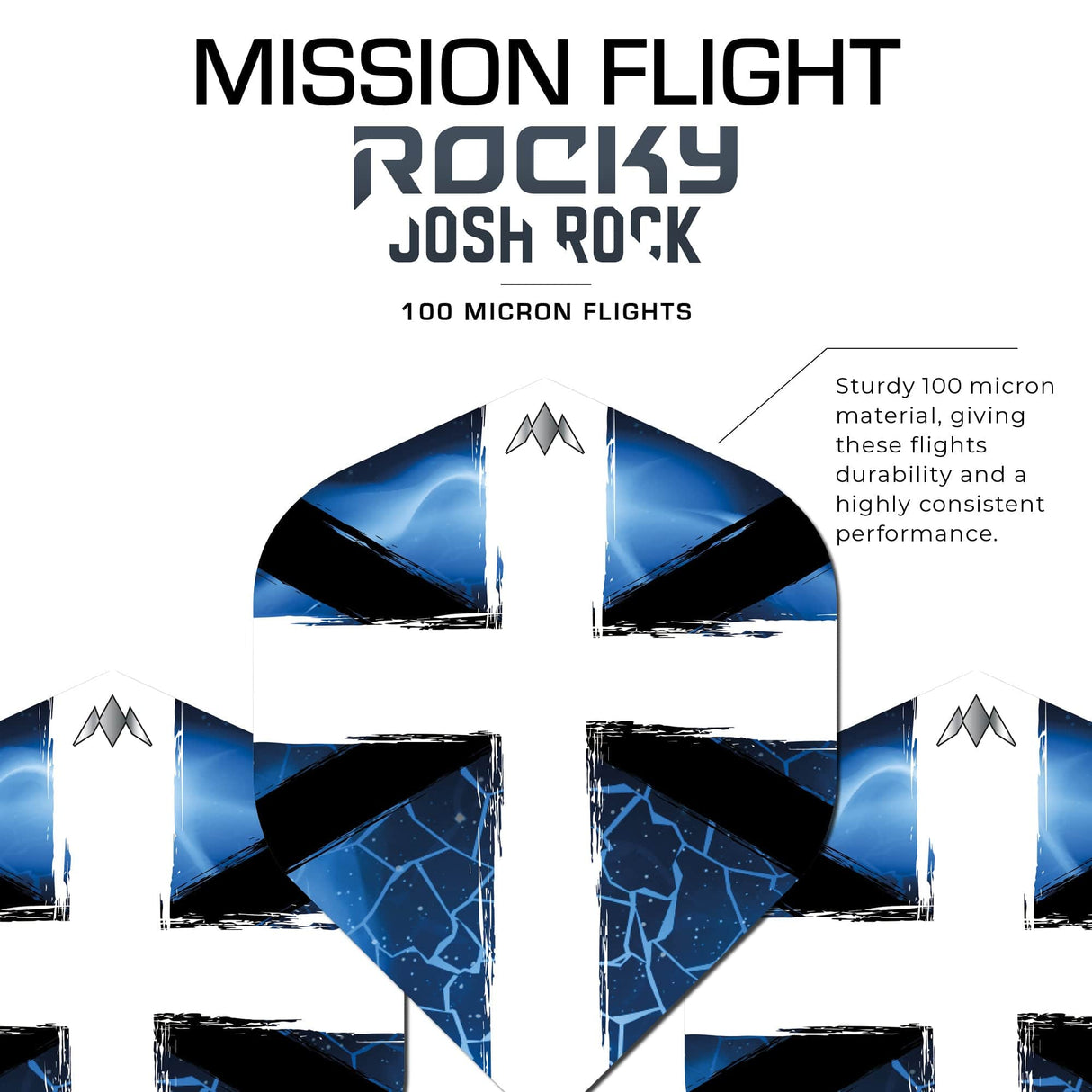 *Mission Solo Dart Flights - 100 Micron - No2 - Std - Josh Rock - Rocky - Union Jack