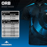 Mission Darts Orb Dart Shirt - Collarless - Lightweight - Black & Blue