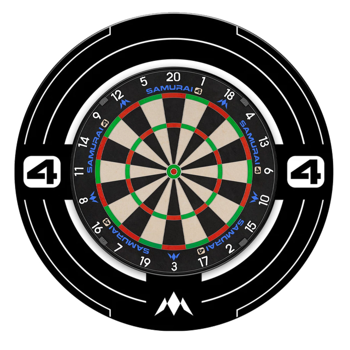 Mission Samurai 4 Dartboard Set - Dart Board & Surround Samurai 4 White / Samurai 4 White