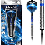 *Mission Josh Rock Darts - Soft Tip - 80% - Rocky - Silver & Blue 18g