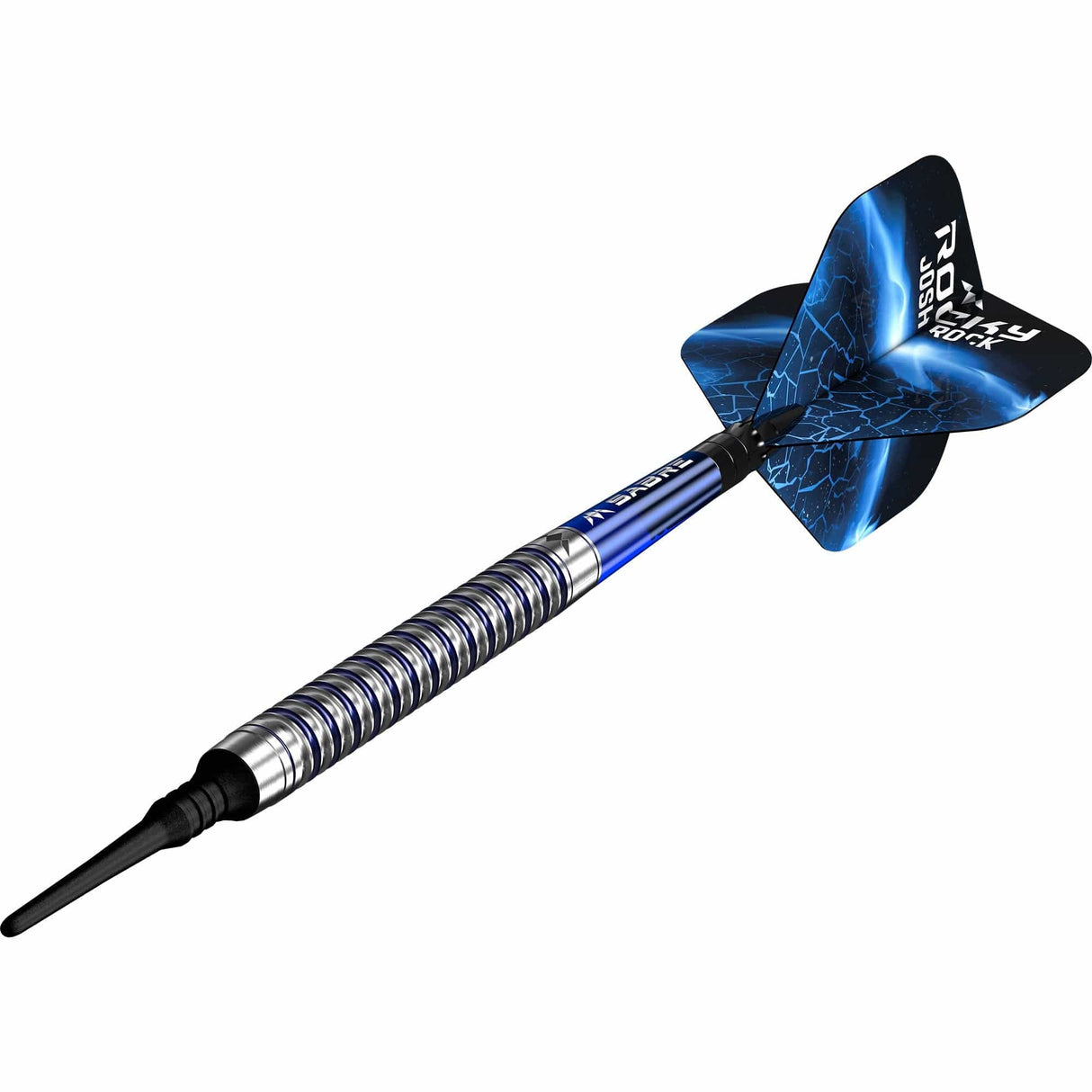 *Mission Josh Rock Darts v2 - Soft Tip - 95% - Rocky - Silver & Blue PVD 18g