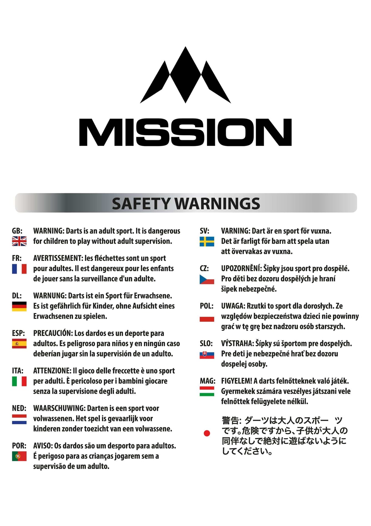 Mission Darts Mug - Black - Precision Logo