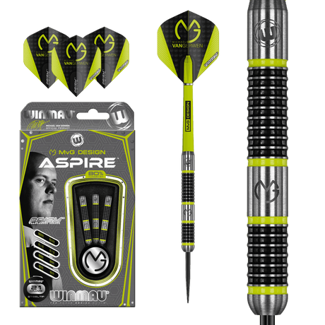 Winmau Michael van Gerwen Darts - Steel Tip - 90% Tungsten - Aspire