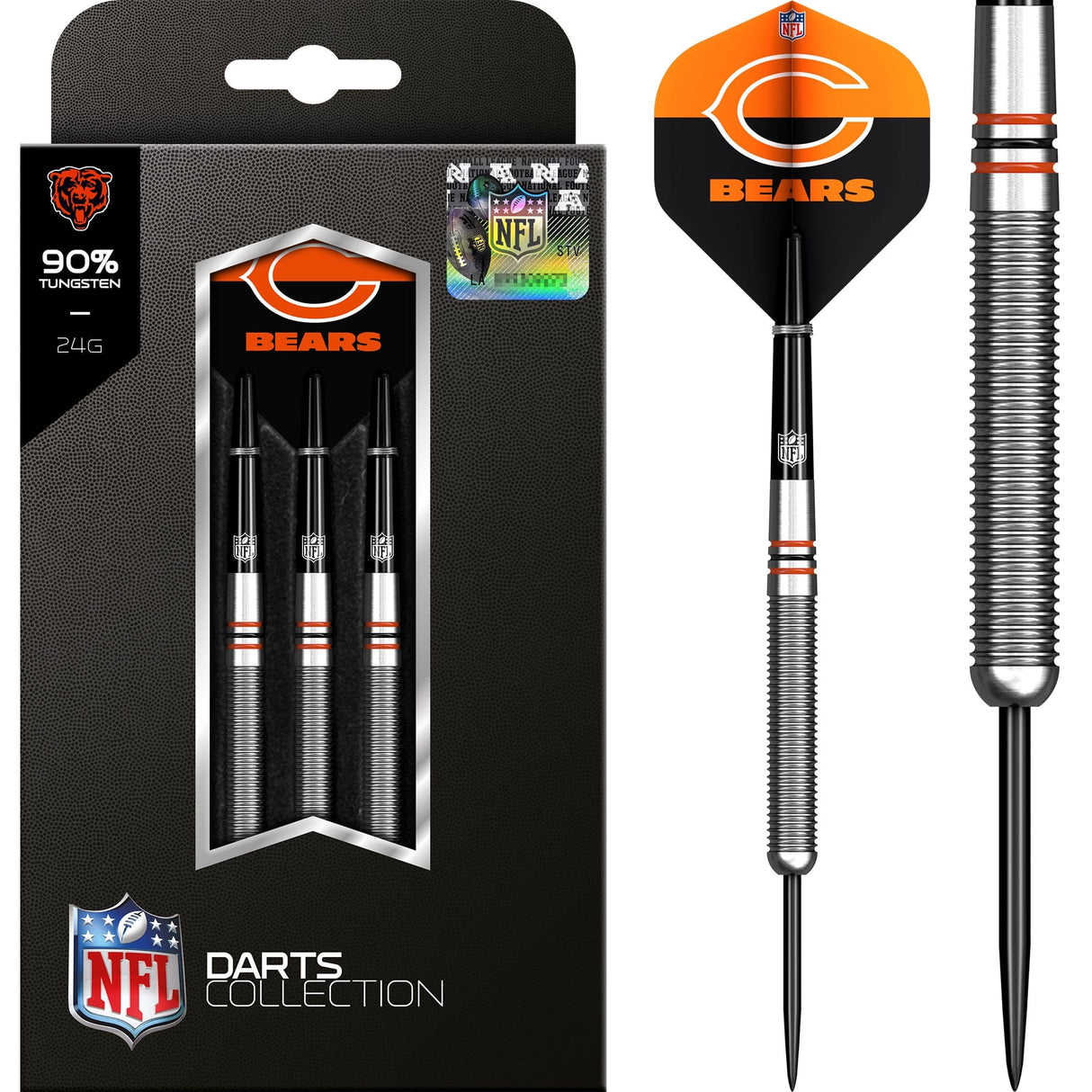 NFL - Steel Tip Tungsten Darts - Official Licensed - Chicago Bears - 24g