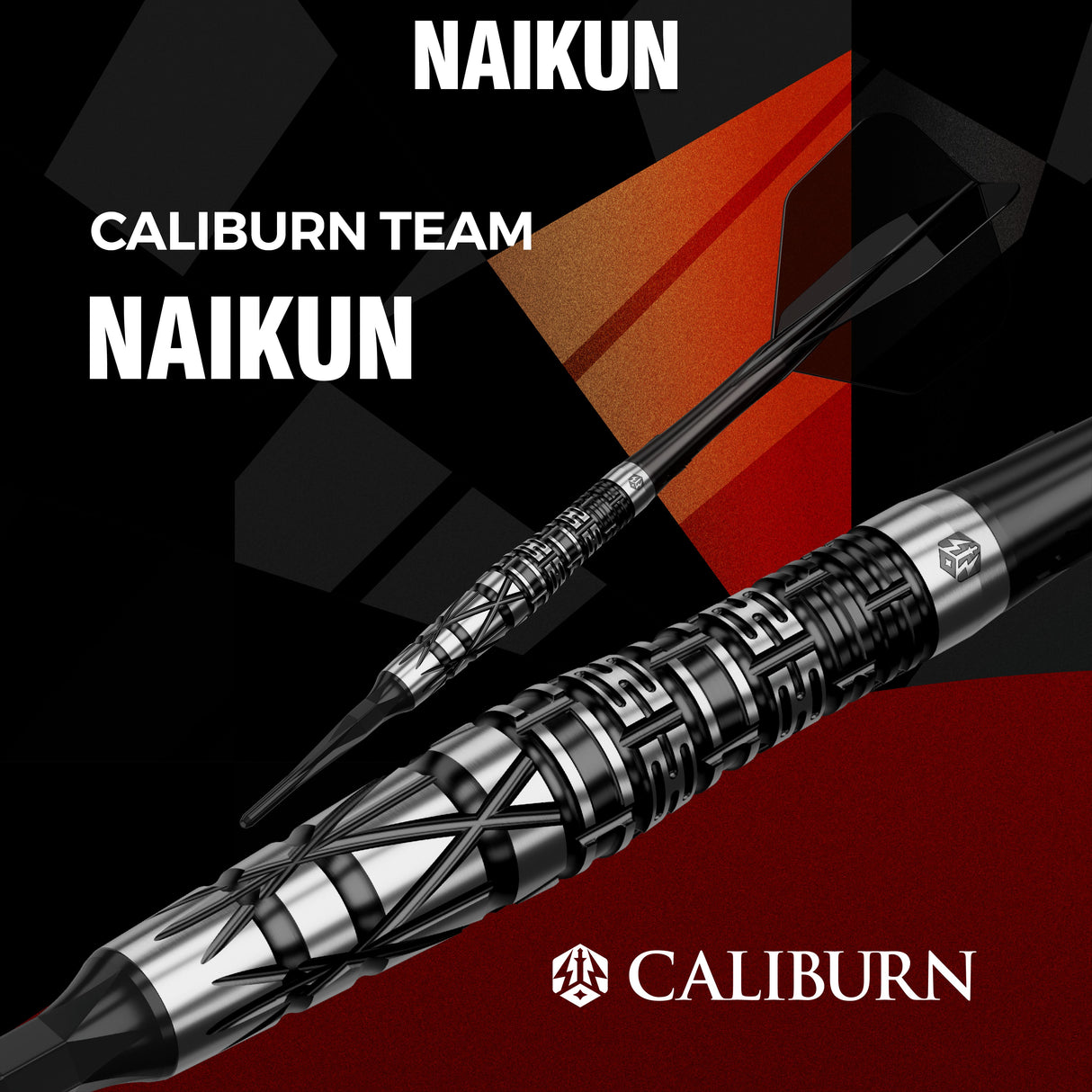 Caliburn Players Darts - Soft Tip - 90% Tungsten - Obsidian: Naikun 18g