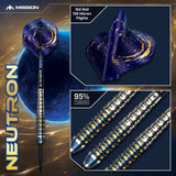 Mission Neutron Darts - Steel Tip - 95% Tungsten - Blue & Gold PVD