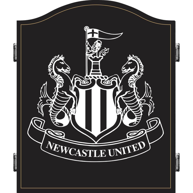 Newcastle United FC - Official Licensed - Dartboard Cabinet - C1 - Black Mono Crest