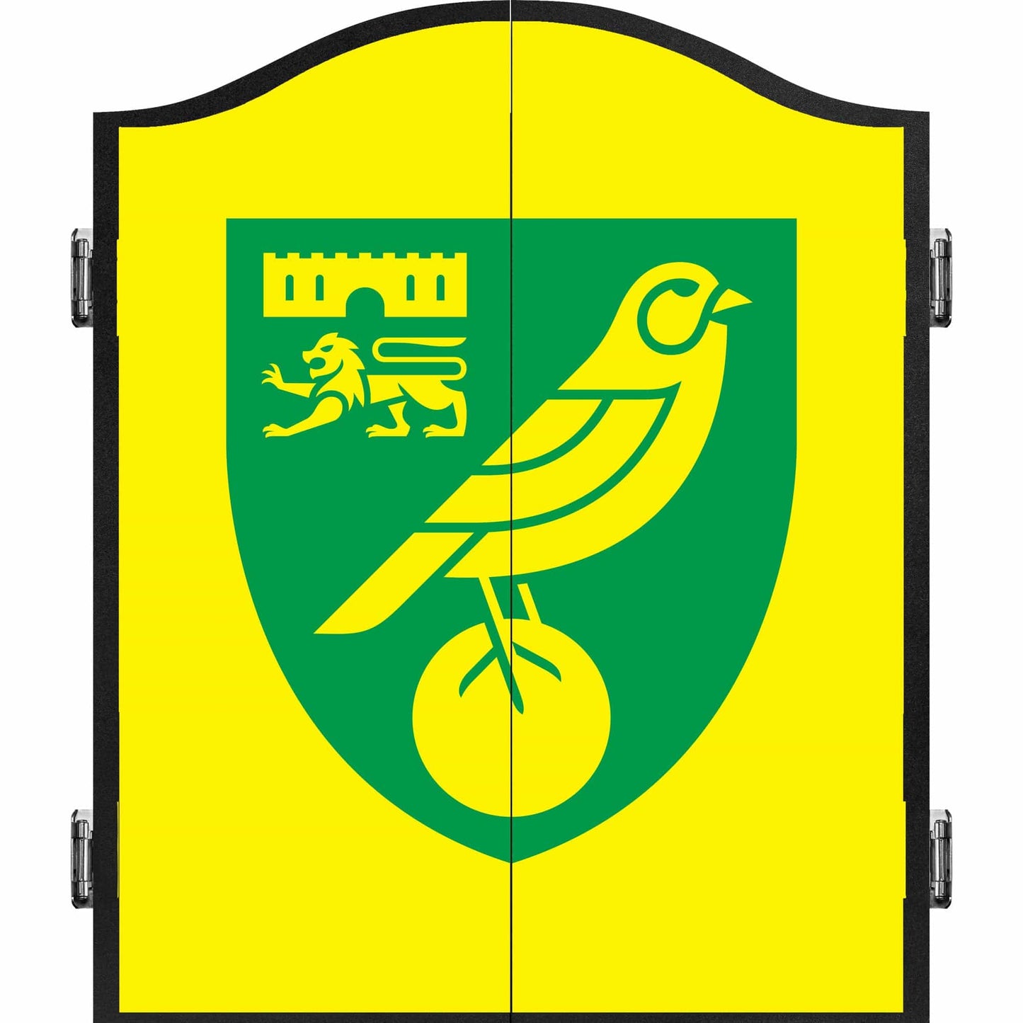 Norwich City FC - Official Licensed - The Canaries - Dartboard Cabinet - C3 - Yellow - Crest