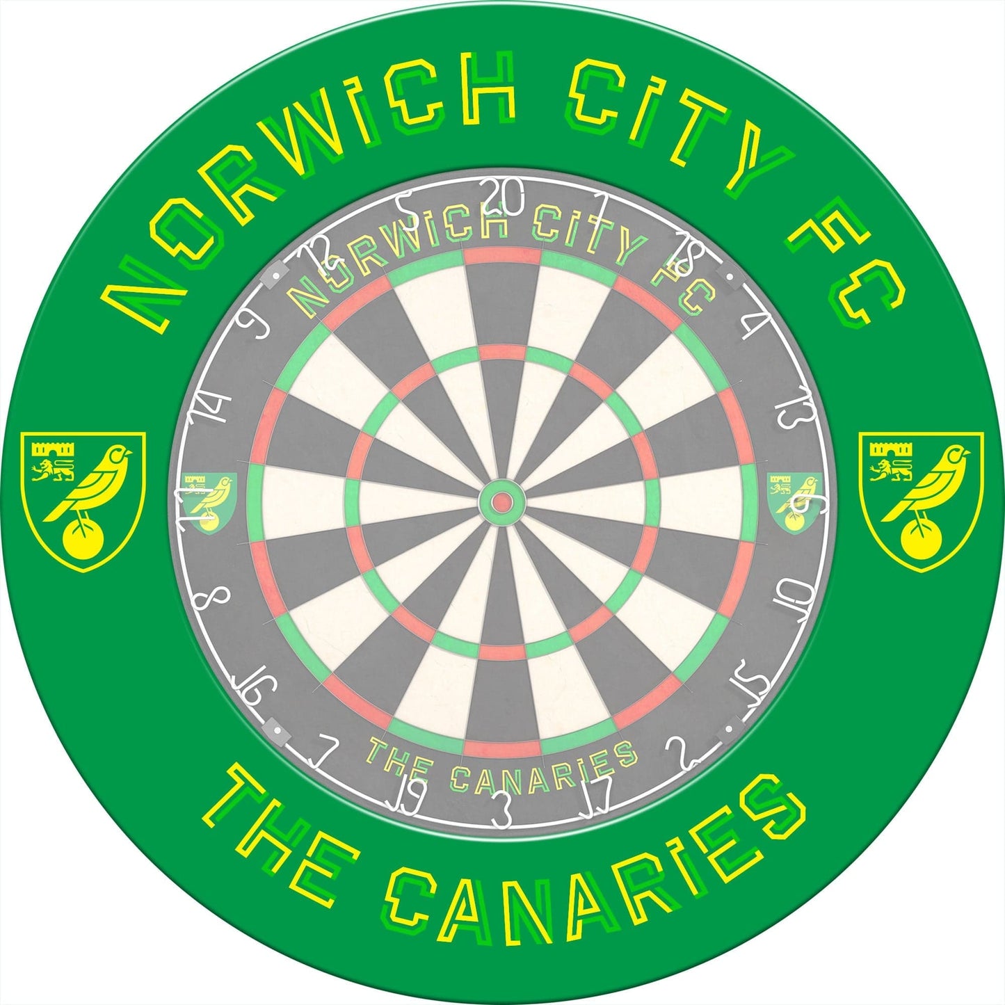 Norwich City FC - Official Licensed - The Canaries - Dartboard Surround - S2 - Green