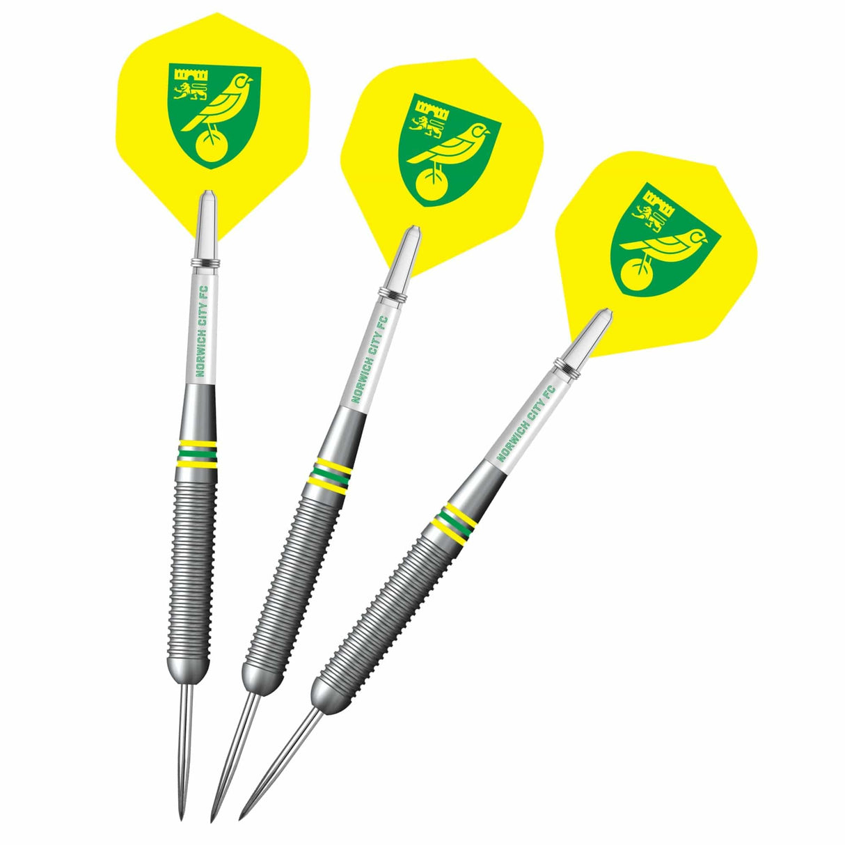Norwich City FC - Official Licensed - The Canaries - Steel Tip Darts - Brass - 22g