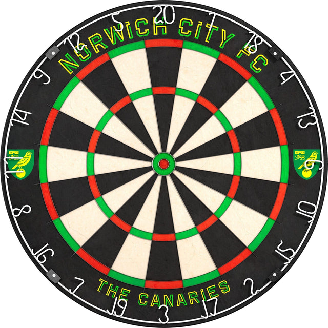 Norwich City FC - Official Licensed - The Canaries - Professional Dartboard - Crest with Name