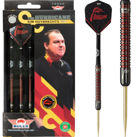 *Bulls Kim Huybrechts Darts - Steel Tip - Black - The Hurricane 22g