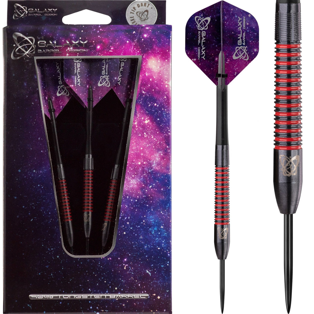 *Galaxy Jacob Schaeffer Darts - Steel Tip - Ringed - Black - 24g 24g
