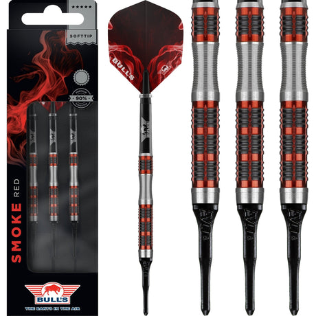Bulls Smoke Darts - Soft Tip - Style B - Ringed - Black and Red 18g