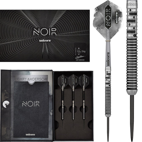 Unicorn Gary Anderson Darts - World Champion Steel Tip - Phase 5 - Noir 21g