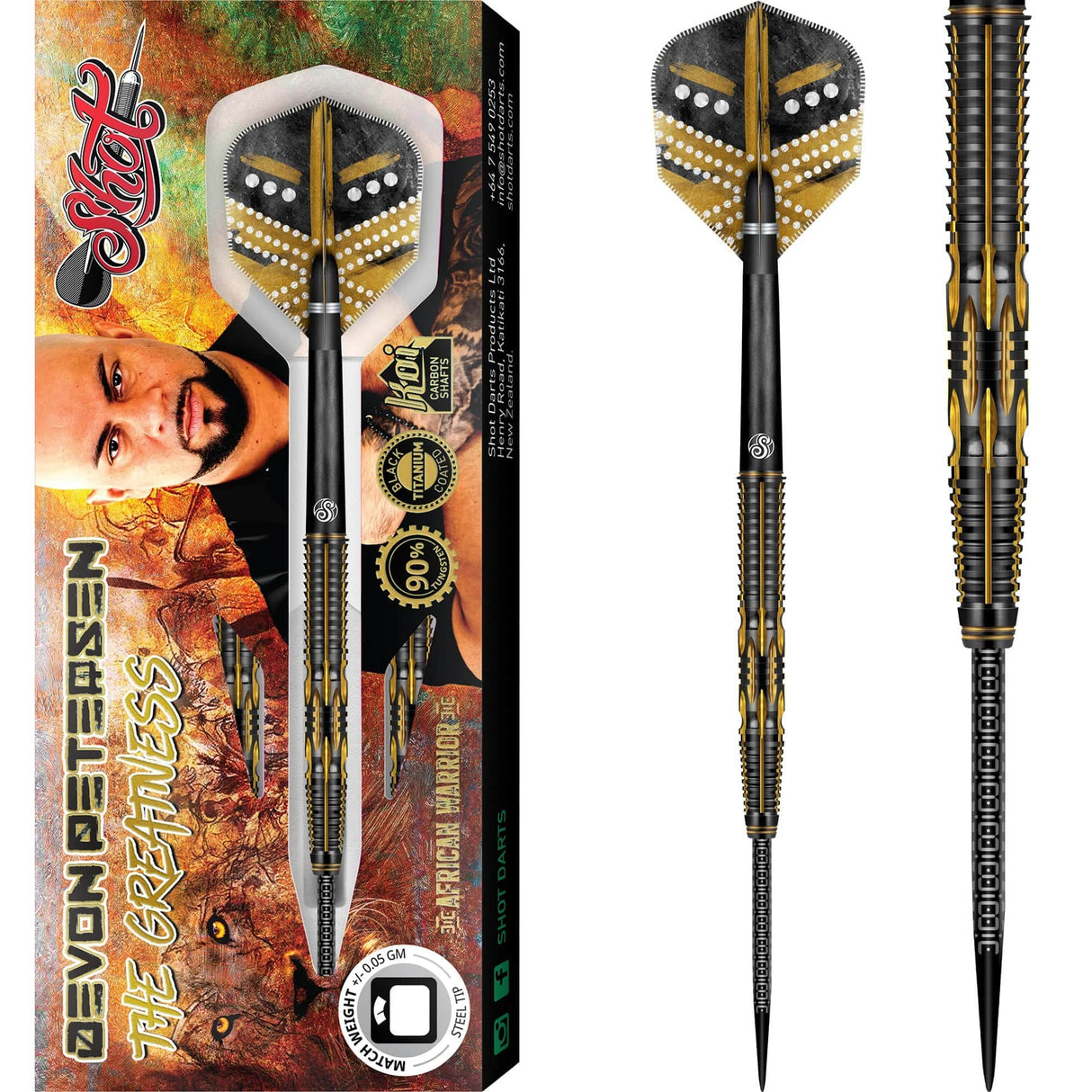 *Shot Devon Petersen Darts - Steel Tip - Greatness 22g