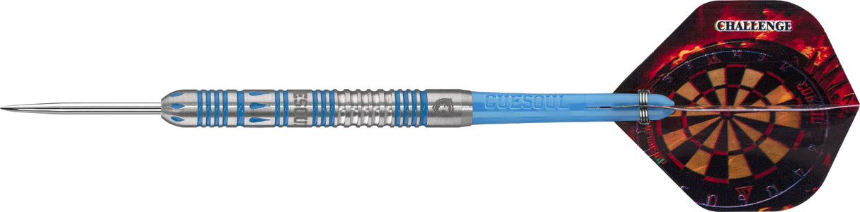 *Cuesoul - Steel Tip Tungsten Darts - Challenge - Multi Ring - Quad - Blue