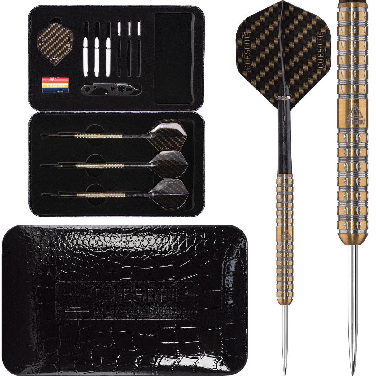 *Cuesoul - Steel Tip Tungsten Darts - Swift - Gold 22g